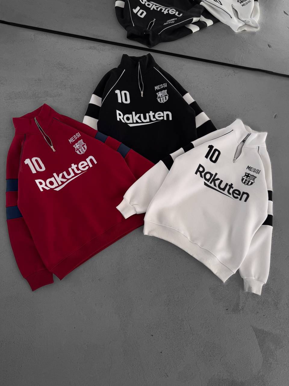 بلوزة ميسي اوفر سايز -قبة عالية بسحاب