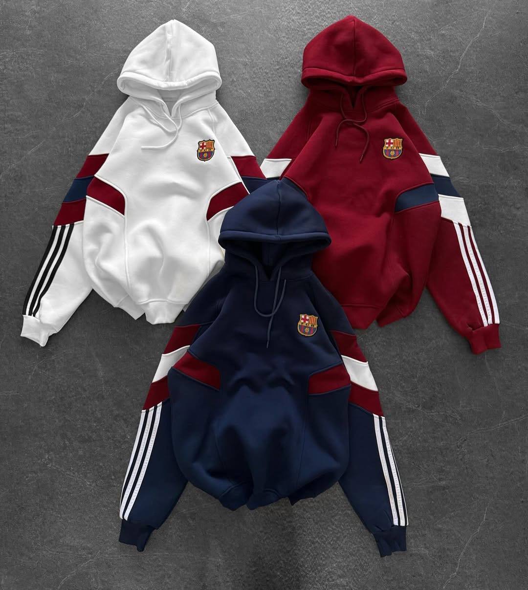 هودي برشلونة اوفر سايز بثلاثة الوان