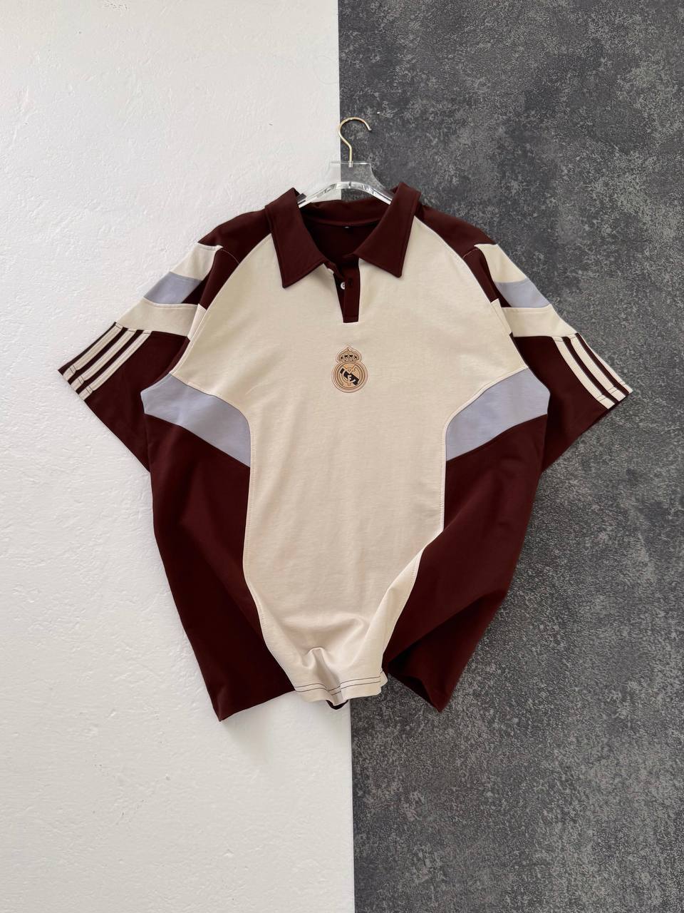real madrid polo oversize-brwon
